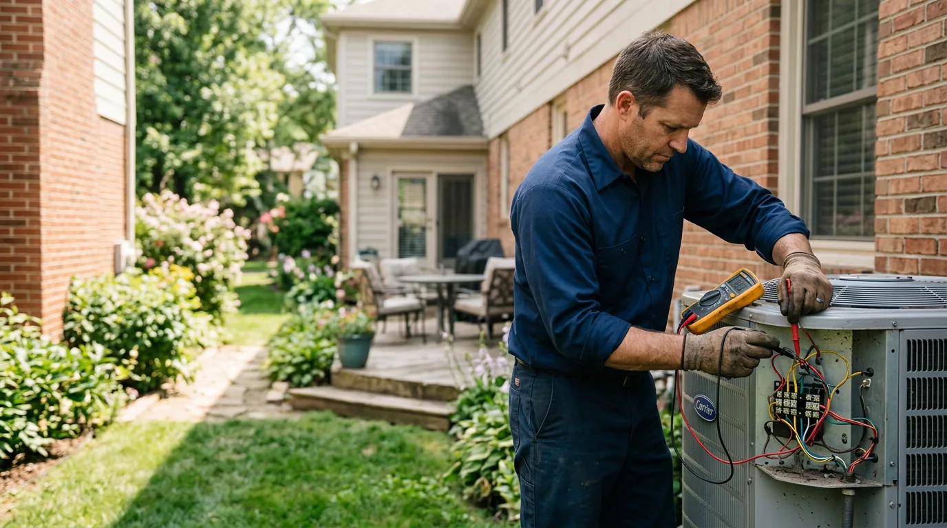 HVAC technician working near Freetown, IN